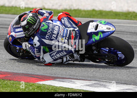 Kuala Lumpur, Malaysia. 1. Februar 2016. Jorge Lorenzo aus Spanien und Movistar Yamaha MotoGP bei Tests in Sepang - in Sepang Circuit am 1. Februar 2016 in Kuala Lumpur, Malaysia.  Bildnachweis: Marco Iorio/Alamy Live-Nachrichten Stockfoto