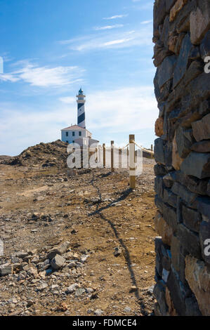 Favaritx Leuchtturm, Menorca, Balearen Stockfoto