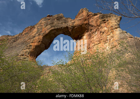 Gelochte Stein im Nationalpark Serra da Capybara Stockfoto