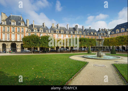 Place des Vosges, Marais, Paris, Frankreich Stockfoto