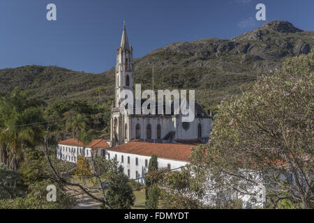 Conjunto Arquitetônico da RPPN Santuario Caraça kein Destaque Igreja Nossa Senhora Mãe Dos Homens Stockfoto