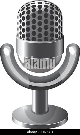 Retro-Stahl Mikrofon Stock Vektor