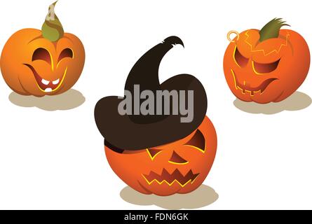 Halloween-Kürbisse Vektor-illustration Stock Vektor