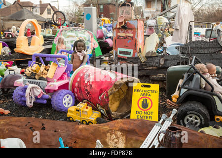 Detroit Michigan--The Heidelberg Projekt, ein Outdoor-Kunst im öffentlichen Raum in einem depressiven Viertel von Detroit. Stockfoto
