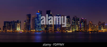 Ein Panorama-Bild von der Skyline von Doha, Doha, Katar Stockfoto