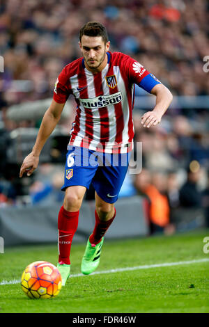 Koke (Atletico), 30. Januar 2016 - Fußball: Spanische Primera Division "Liga BBVA" match zwischen FC Barcelona 2: 1-Atletico de Madrid im Camp Nou in Barcelona, Spanien. © D.Nakashima/AFLO/Alamy-Live-Nachrichten Stockfoto