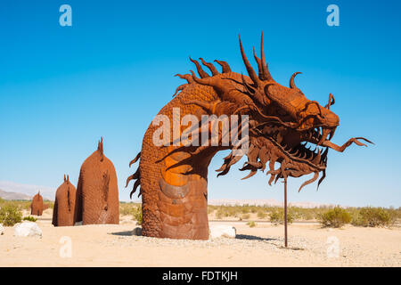 Metall-Skulptur des Künstlers Ricardo Breceda in Borrego Springs, Kalifornien Stockfoto