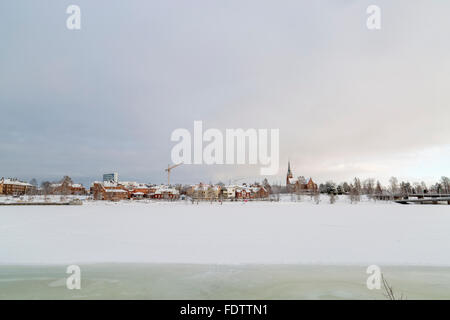 Die Innenstadt von Umeå, Schweden im Winter Stockfoto