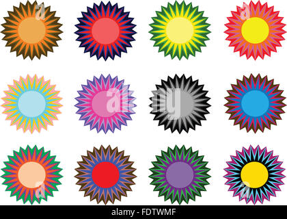 Muster, bestehend aus Farbe abstrakte Blumen befindet sich auf weißem Hintergrund Stockfoto