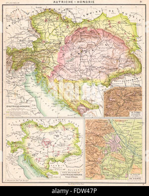 Österreich-Ungarn: Autriche-Hongrie; Tyrol; Militaire; Donau Vienne Wien, 1900-Karte Stockfoto