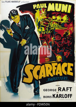 Scarface (1932) - französische Filmplakat Stockfoto