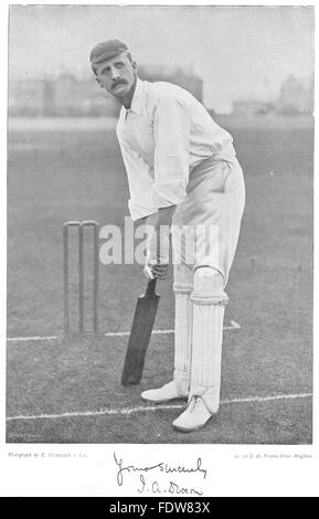 NOTTS CRICKET: JA DIXON-Allrounder; Capt; Fußball-Stürmer, alten Drucken 1896 Stockfoto