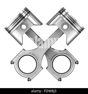 Zwei Motorkolben des Autos (im 3d gemacht) Stockfoto