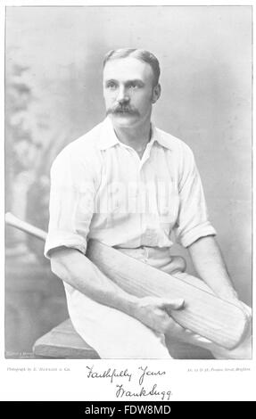 YORKSHIRE DERBYSHIRE LANCASHIRE CRICKET: SUGG - Schlagmann Fußball Verteidiger, 1896 Stockfoto