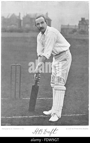 NOTTS CRICKET: HB DAFT-Trent College; Schlagmann; Fußball-Stürmer Lacrosse, 1896 Stockfoto