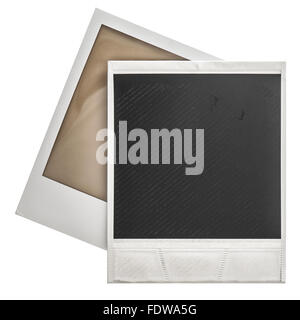 Sofortbild-Frames-Polaroid-Isolaten auf weißem Hintergrund Stockfoto
