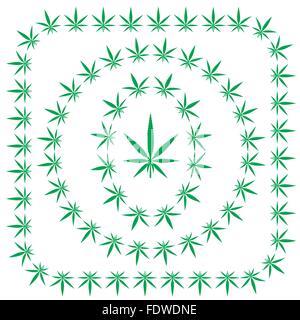 Cannabis-Frameset Stock Vektor