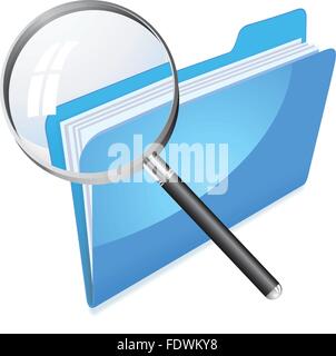 Vektor der Suche im Ordner-Symbol Stock Vektor