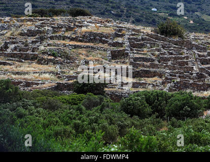 Kreta, Gournia, kleine antike Hafen aus Minoischer Zeit, archäologische Ausgrabungsstätte Stockfoto