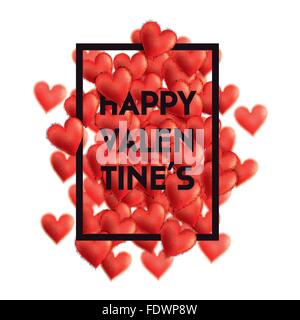 Valentine Day hearts Zusammensetzung mit Gruß: Happy Valentinstag Stock Vektor