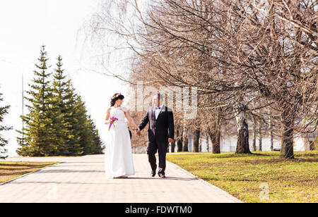 Hochzeitsthema, halten Hände Brautpaar Stockfoto