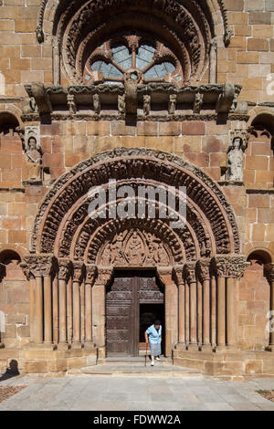 Soria, Spanien-Portal auf der Westfassade der Kirche Santo Domingo Stockfoto