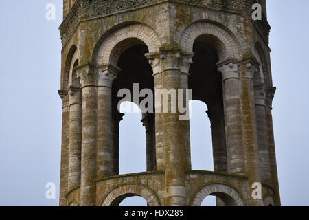 Achteckige Turm der Abbaye Saint Sauveur de Charroux (Saint Sauveur Abbey), Vienne (86) Frankreich Stockfoto