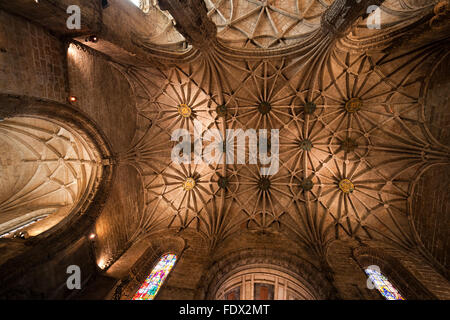 Portugal, Lissabon, Rippe Gewölbe über dem Mittelschiff der Kirche von Santa Maria im Hieronymus-Kloster Stockfoto