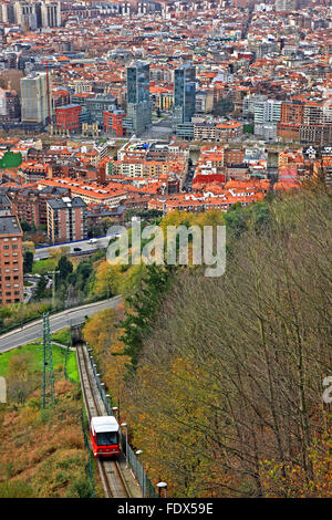 Teilansicht von Spanien, Bilbao, Baskenland (Pais Vasco). Blick vom Artxanda Hügel. Stockfoto