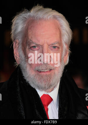 London, UK, 5. November 2015: Donald Sutherland besucht The Hunger Games: Mockingjay - Teil2 - UK-Film-Premiere in London Stockfoto