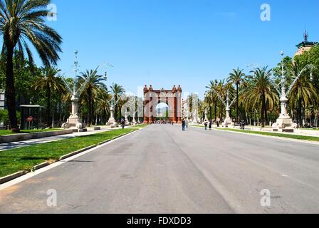 Der Arc de Triomf in Barcelona als ein Triumphbogen Stockfoto