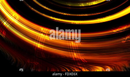 Musiknote und Abstrtact Farbe Hintergrund. Licht Kreis. Stockfoto