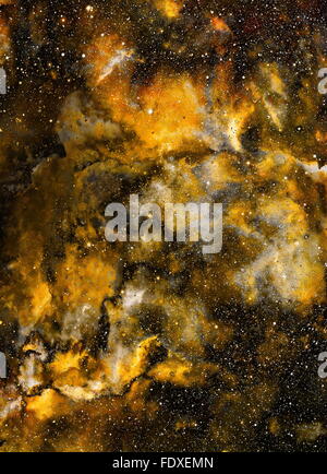 Nebel, kosmischen Raum und Sterne, blaue kosmische abstrakten Hintergrund. Stockfoto