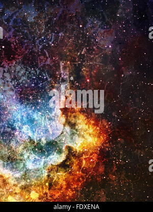 Kosmos und Sterne, blaue kosmische abstrakten Hintergrund. Stockfoto