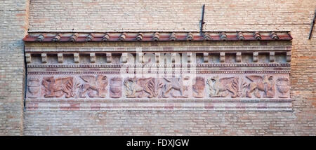 Detail der Fassade der Basilika von San Vitale. Ravenna, Italien Stockfoto