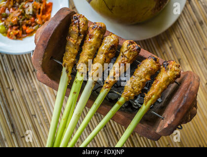 Balinesische Fisch Sate Stockfoto