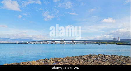 Admiralität Clarey Brücke, Ford Island, Pearl Harbor, Hawaii. Stockfoto