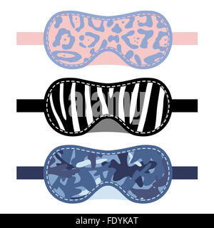 Schlafende Maske gesetzt. Vektor-illustration Stockfoto