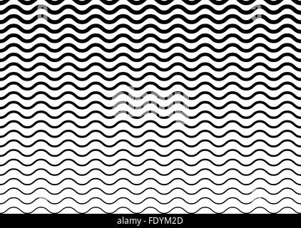 Wellenlinien (Zickzack) Muster. Horizontal nahtlos wiederholbar. Stock Vektor