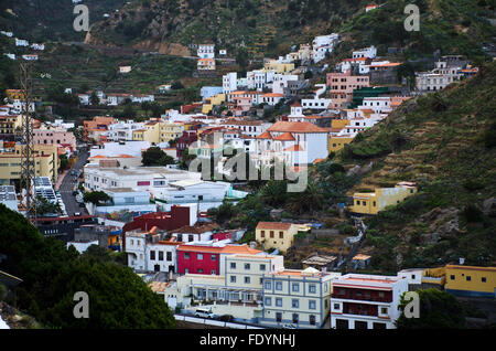 Stadt Vallehermoso, Insel La Gomera, Kanarische Inseln, Spanien Stockfoto