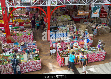 Marche de Pape'ete (Pape'ete Markt), Pape'ete, Tahiti, Französisch-Polynesien Stockfoto