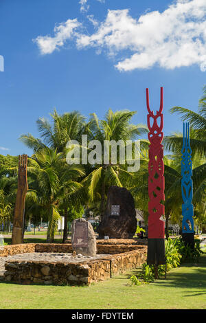 Va'a-Hokulea-Denkmal in Jardins de Paofai, Pape'ete, Tahiti, Französisch-Polynesien Stockfoto