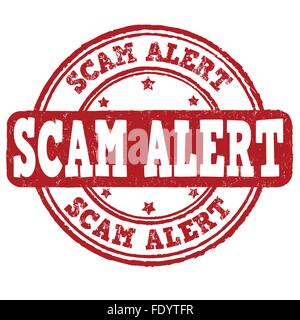 Scam Warnung Grunge Stempel auf weißem Hintergrund, Vektor-illustration Stock Vektor