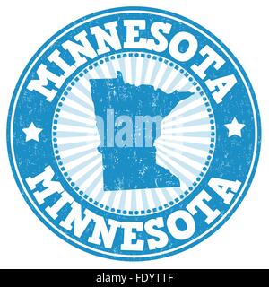 Grunge-Stempel mit den Namen und die Karte von Minnesota, Vektor-illustration Stock Vektor