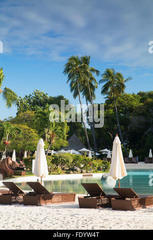 Pool im Hotel Le Meridien Tahiti, Pape'ete, Tahiti, Französisch-Polynesien Stockfoto