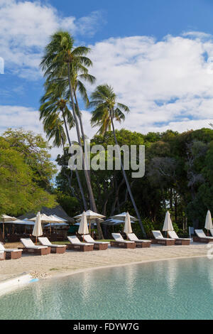 Pool im Hotel Le Meridien Tahiti, Pape'ete, Tahiti, Französisch-Polynesien Stockfoto