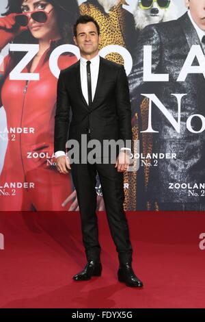 Berlin, Deutschland. 2. Februar 2016. Justin Theroux bei der Premiere von ZOOLANDER 2 - im CineStar Sony Center in Berlin. Bildnachweis: Dpa picture Alliance/Alamy Live News Stockfoto