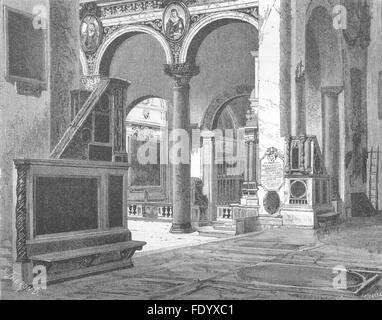 Rom: Kirche Sta Maria in Aracoeli, antique print 1872 Stockfoto