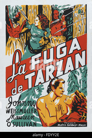 Tarzan Escapes - spanische Filmplakat Stockfoto