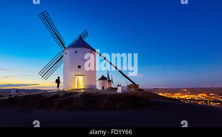 Windmühlen von Consuegra. Don Quijote-Route. Toledo. Kastilien-La Mancha. Spanien Stockfoto